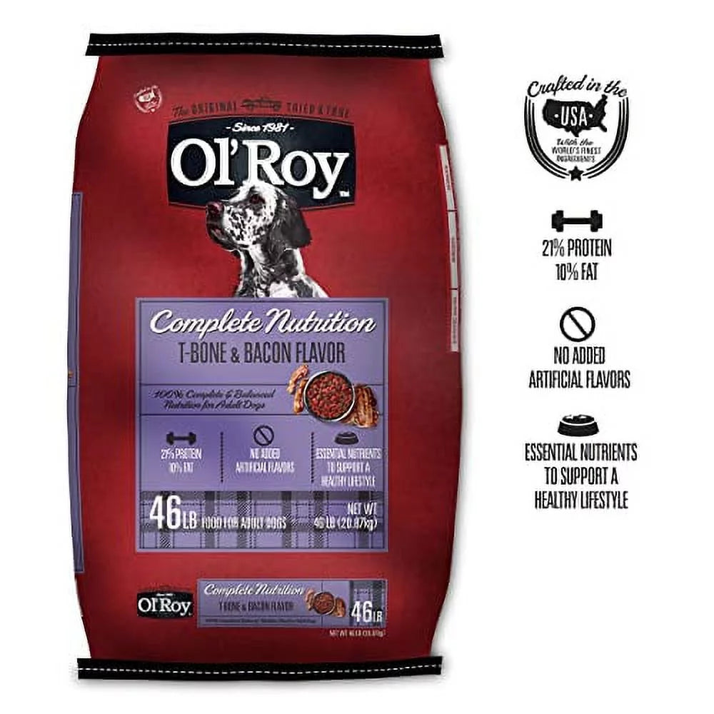 T-Bone & Bacon Flavor Dry Dog Food, 46 lb X319