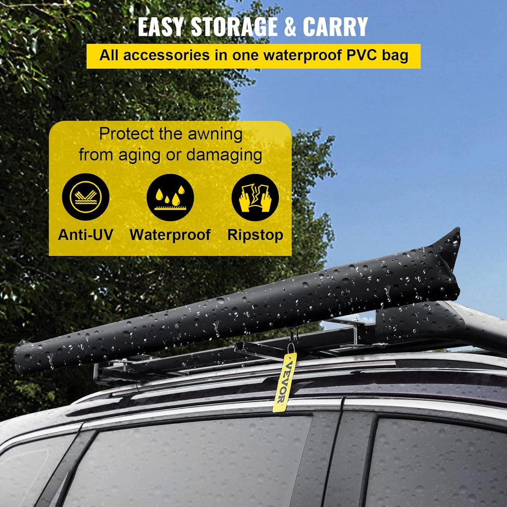 6.6'x8.2' Waterproof UV50+ Retractable Car Side Awning with Carry Bag R9260