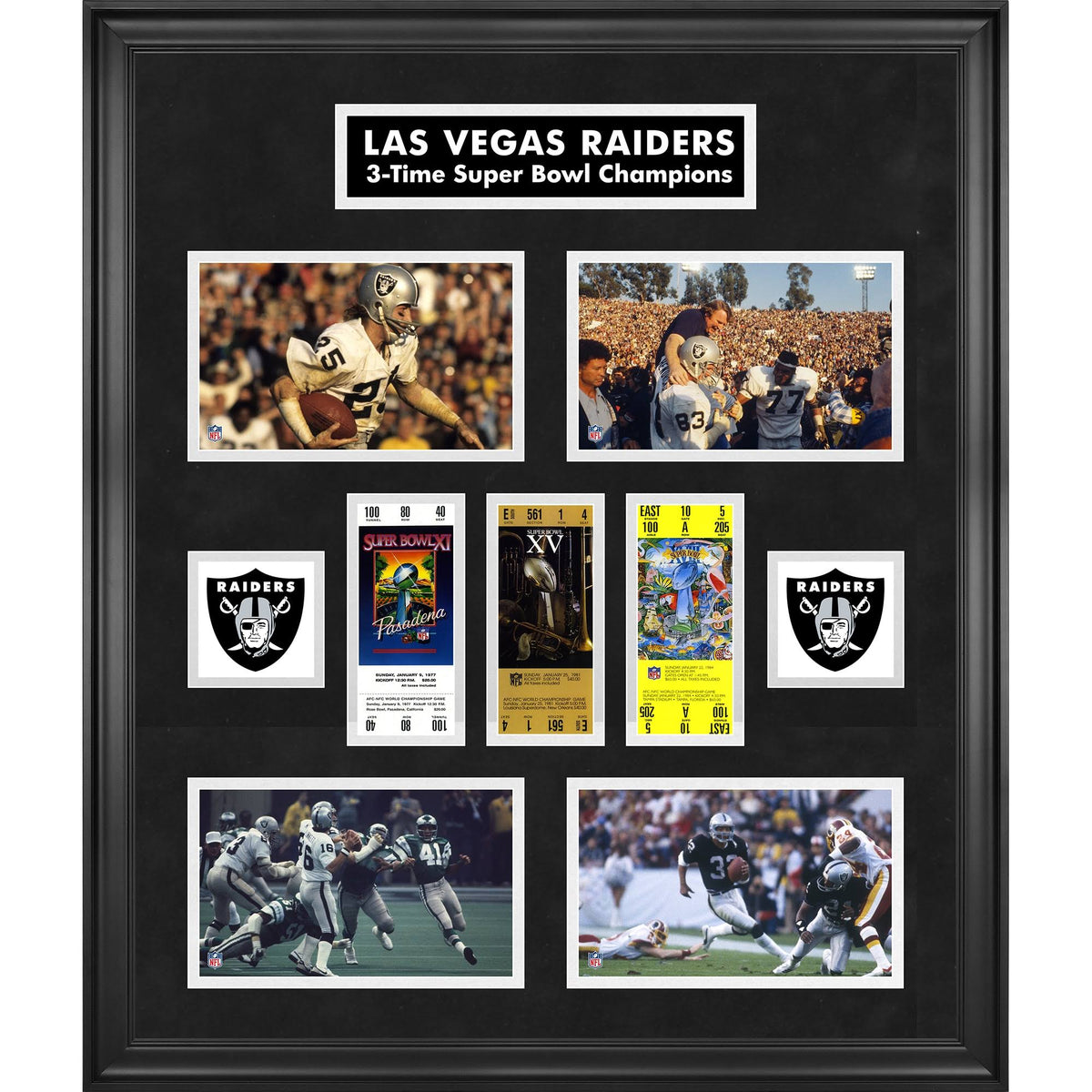 Framed Super Bowl Replica Ticket & Photo Collage V908