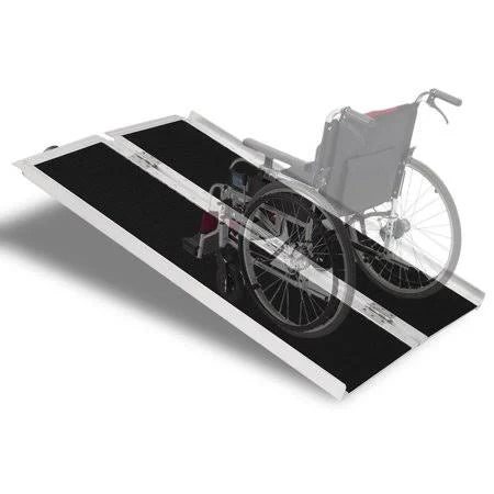 4ft Aluminum Non-Skid Multifold Wheelchair Ramp, 48 inch x 28 inch, Black X9486