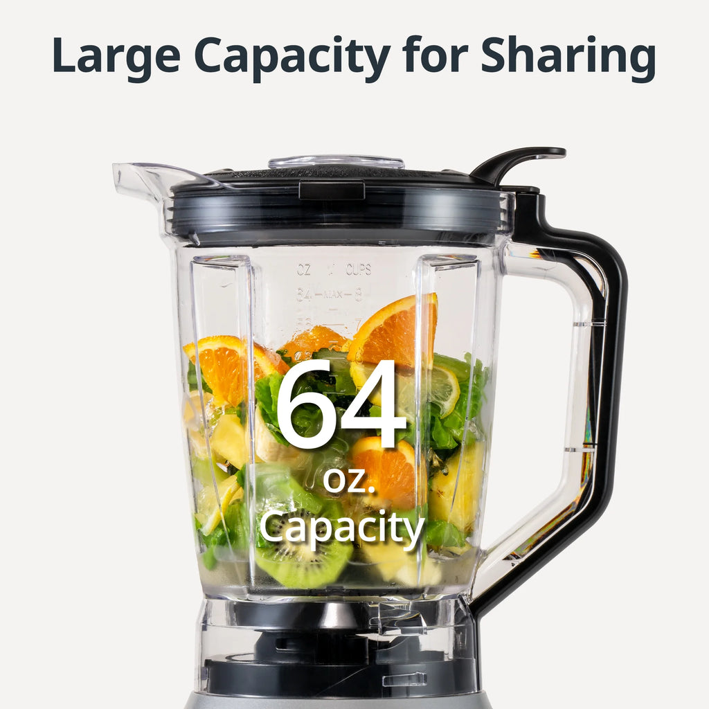 64oz Countertop and Personal Blender Combo, 3 Speeds, Black F607