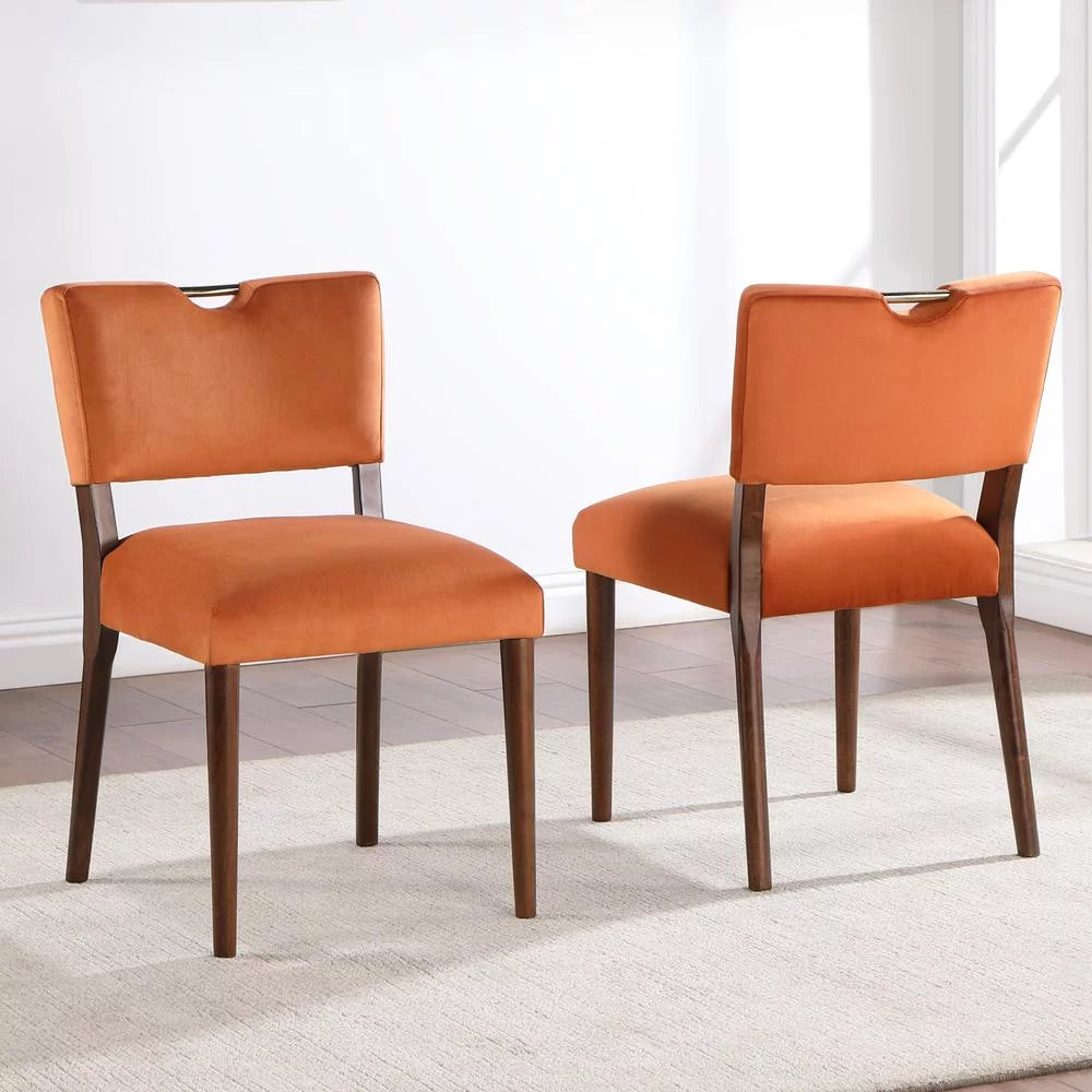 Burnt Orange Velvet 5-Piece Dining Set C51396