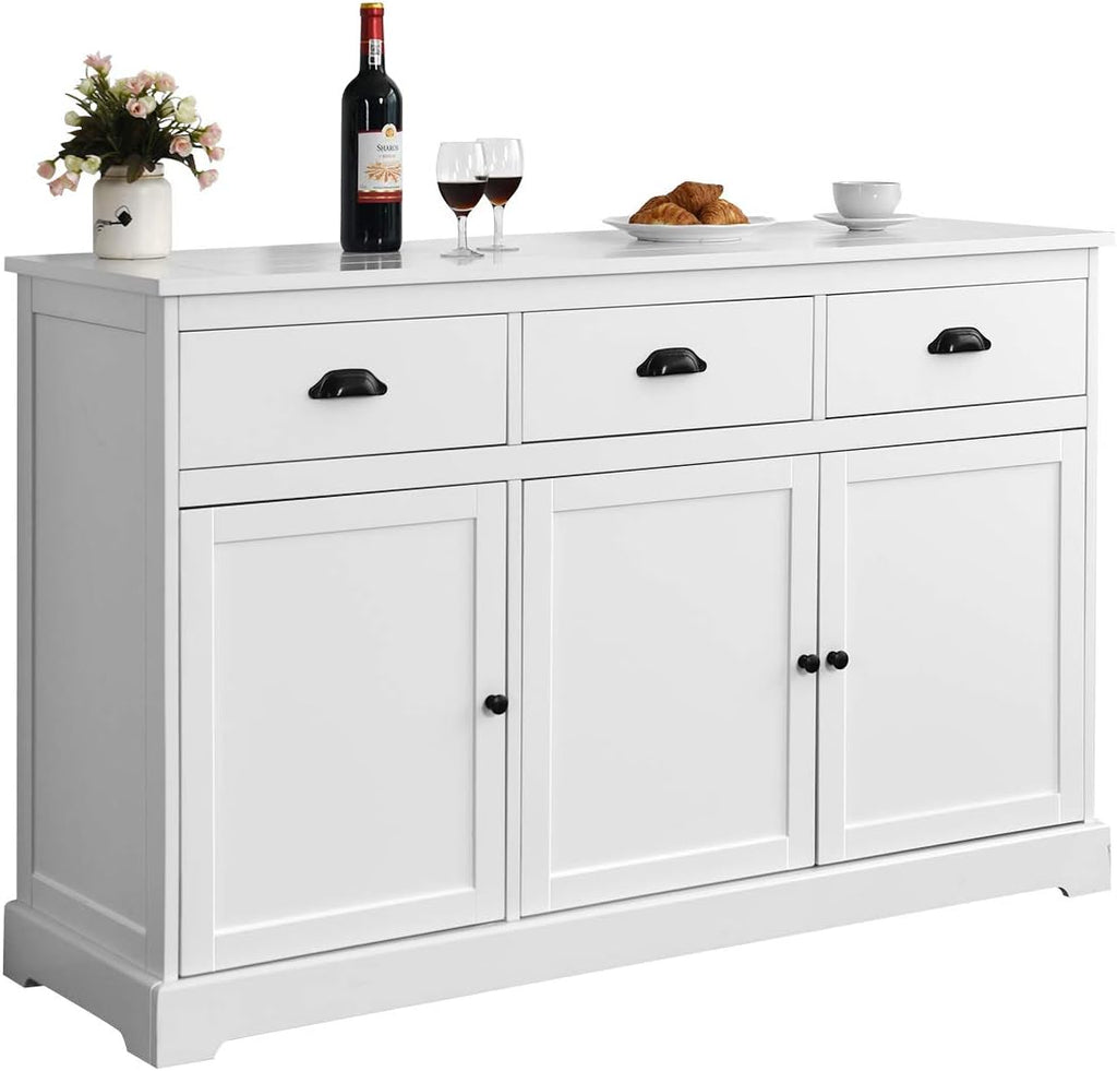 White Sideboard with 2 Cabinets and 3 Drawers W640187