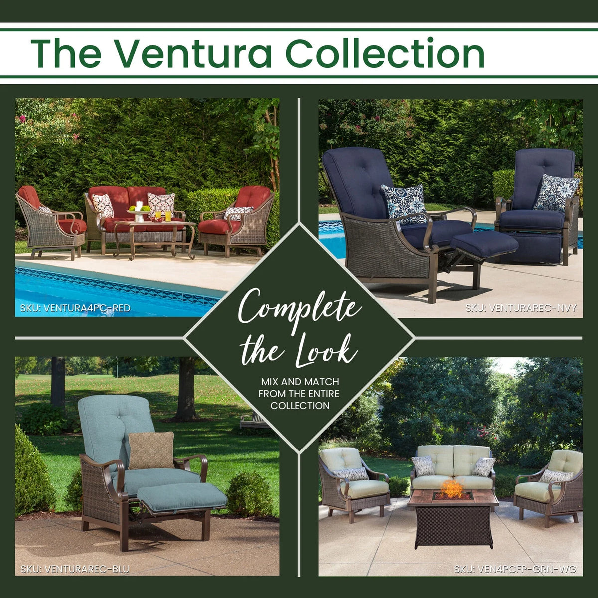 Ocean Blue Wicker and Steel Outdoor Conversation Set K585972