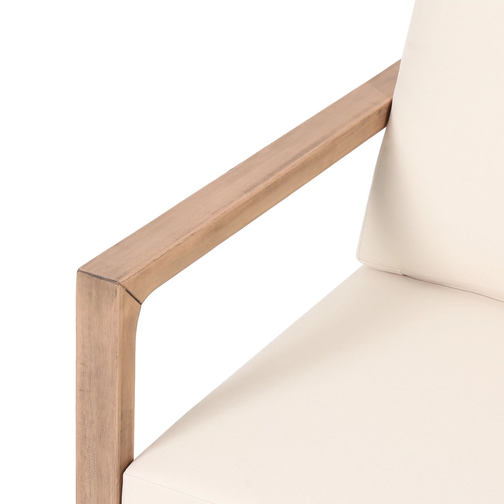 Acacia Wood Outdoor Club Chair with Cushions C8066