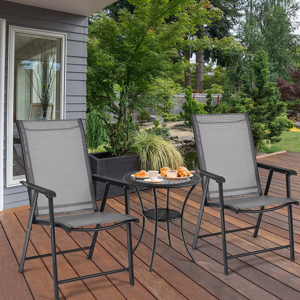 Grey Set of 4 Patio Folding Chairs U1472