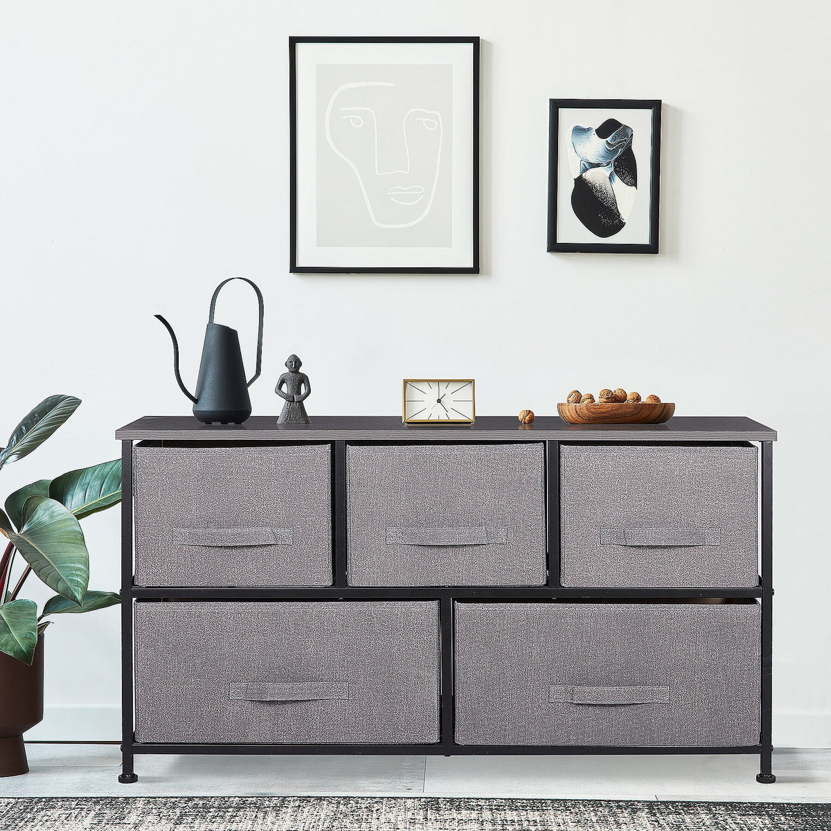 5 Drawers Fabric Dresser Storage Tower A90658