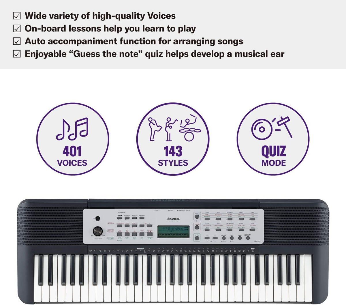61-Key Portable Keyboard With Power Adapter E20232