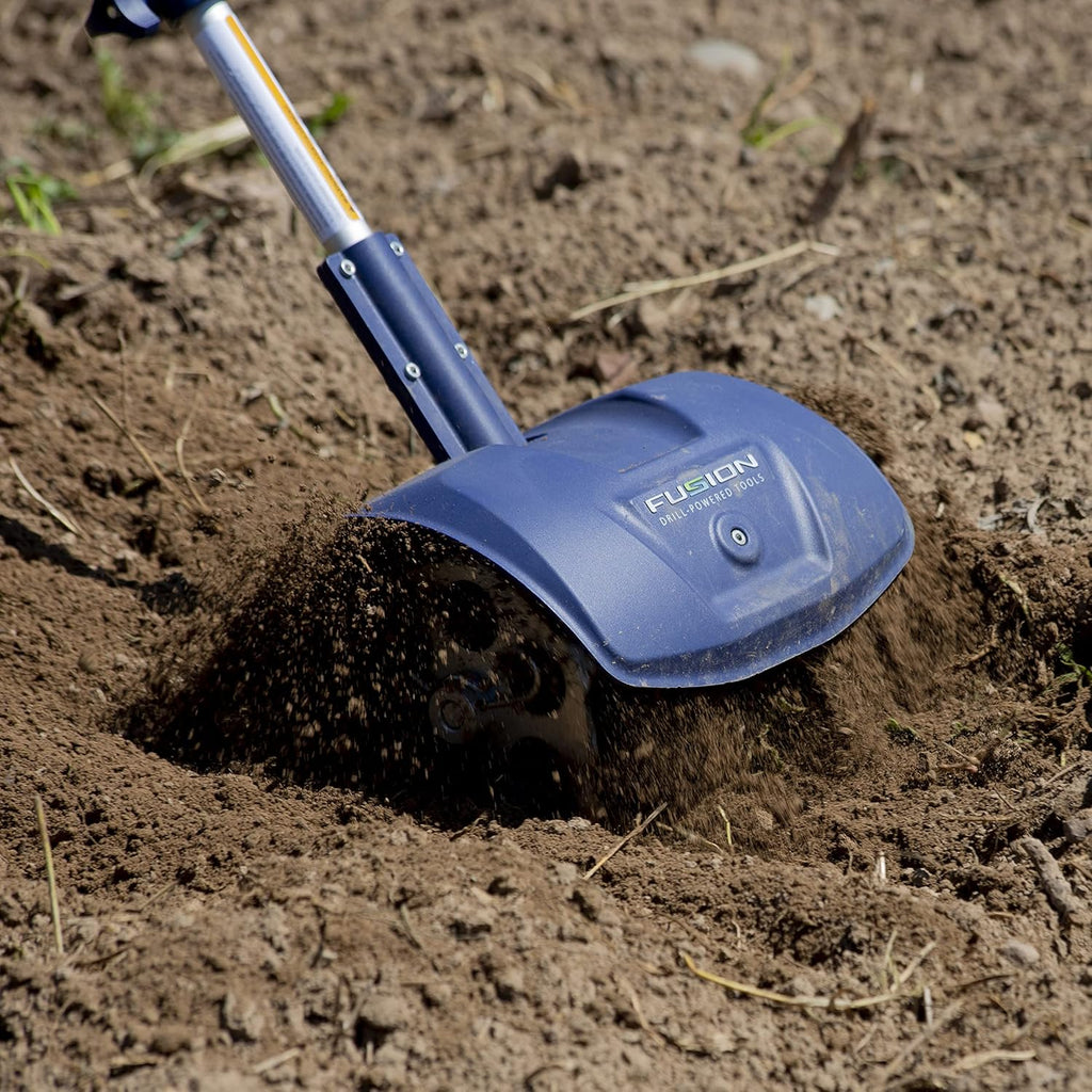 Drill-Powered Cultivator, Adjustable Tilling Width Up To 8”, Tilling Depth Up To 5.5”, Compatible With Most Cordless Drills K570