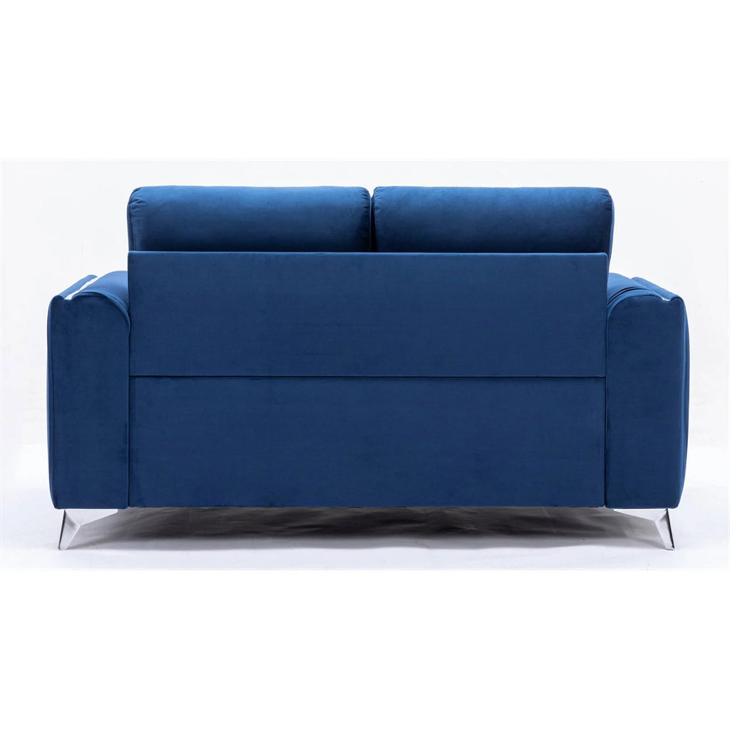 Blue Velvet Upholstered Loveseat F6368