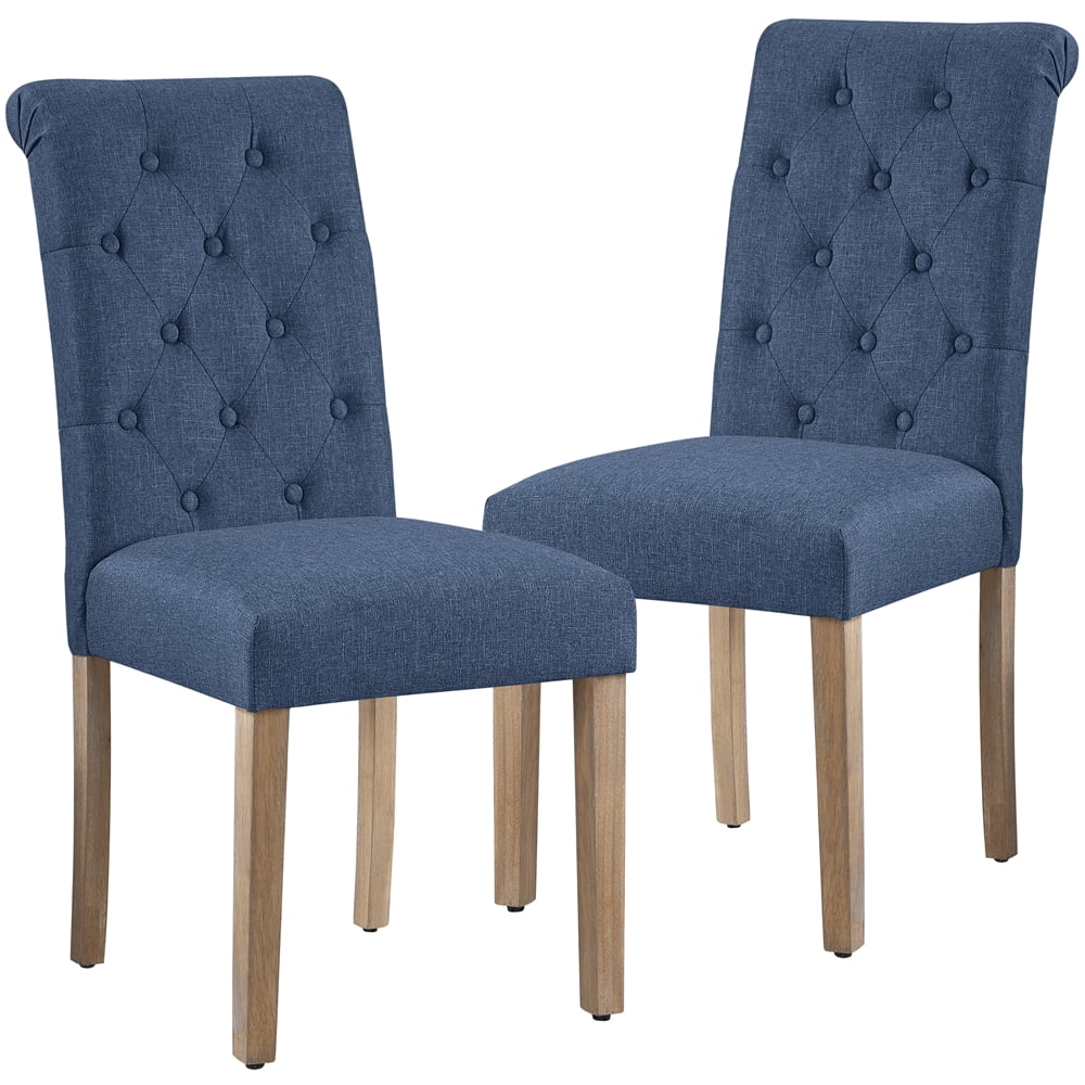 Blue Fabric Upholstered Dining Chair Set of 2 D521708