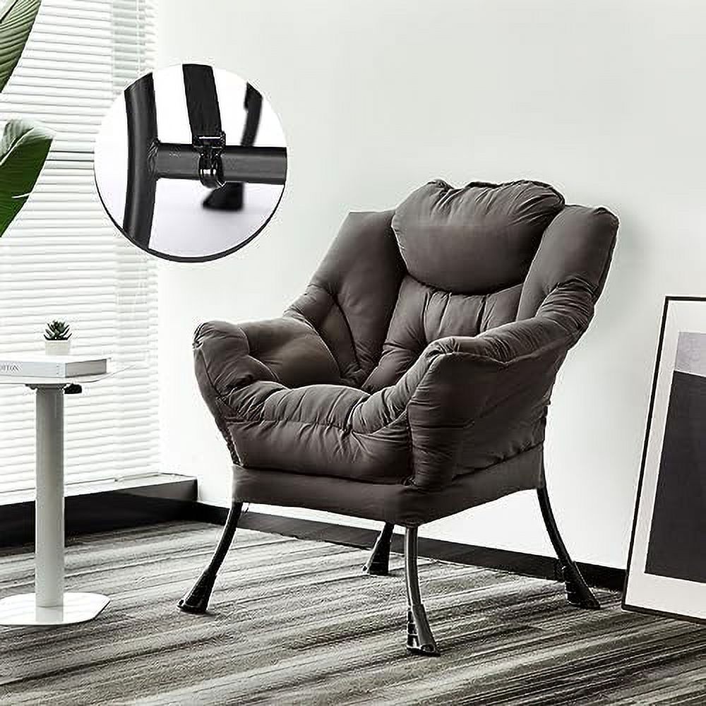 Gray Fabric High Back Lounge Chair with Armrests and Side Pocket C165598
