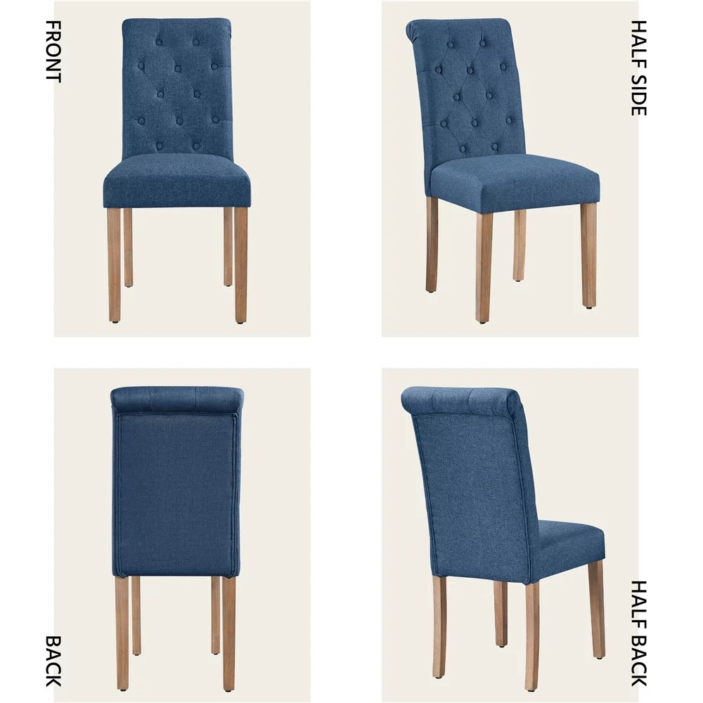 Blue Fabric Upholstered Dining Chair Set of 2 D521708