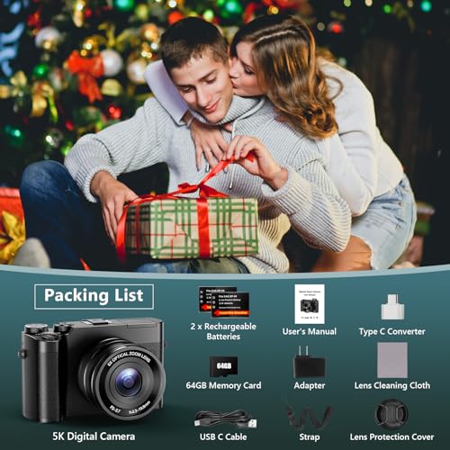5K Digital Camera 64MP 6X Optical Zoom Autofocus Dual-Lens X423