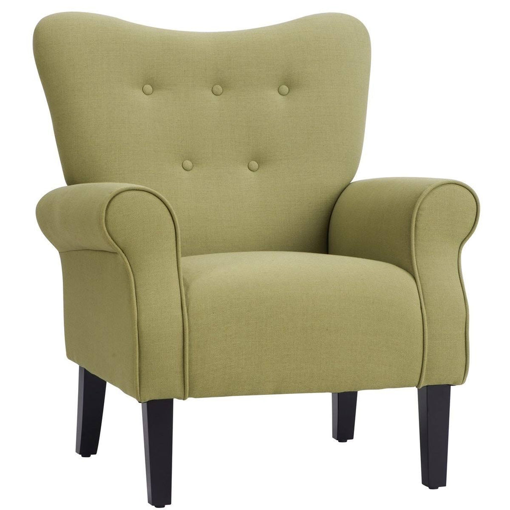 Blue Wing Back Accent Chair with Wooden Legs A863