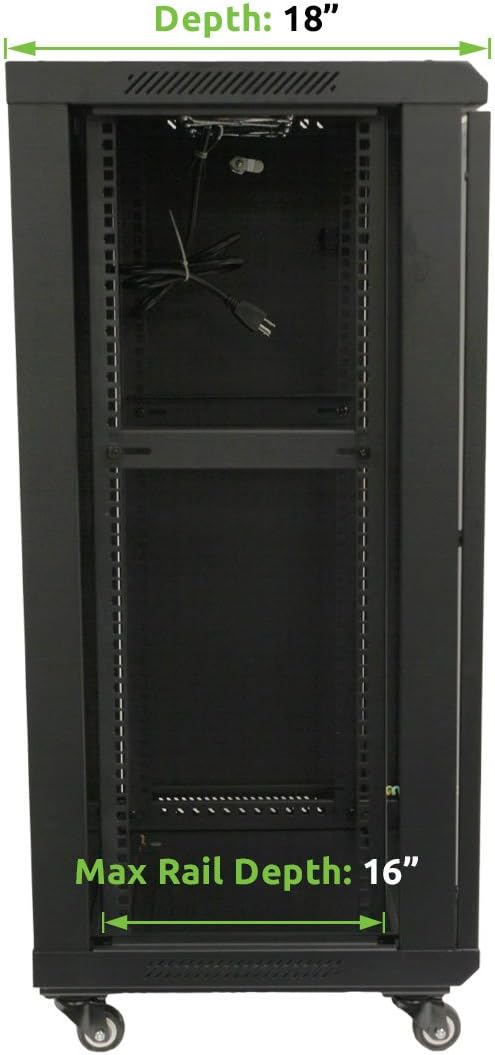 18U Wall Mount Network Server Cabinet Rack Glass Door Lock with Shelves Z378