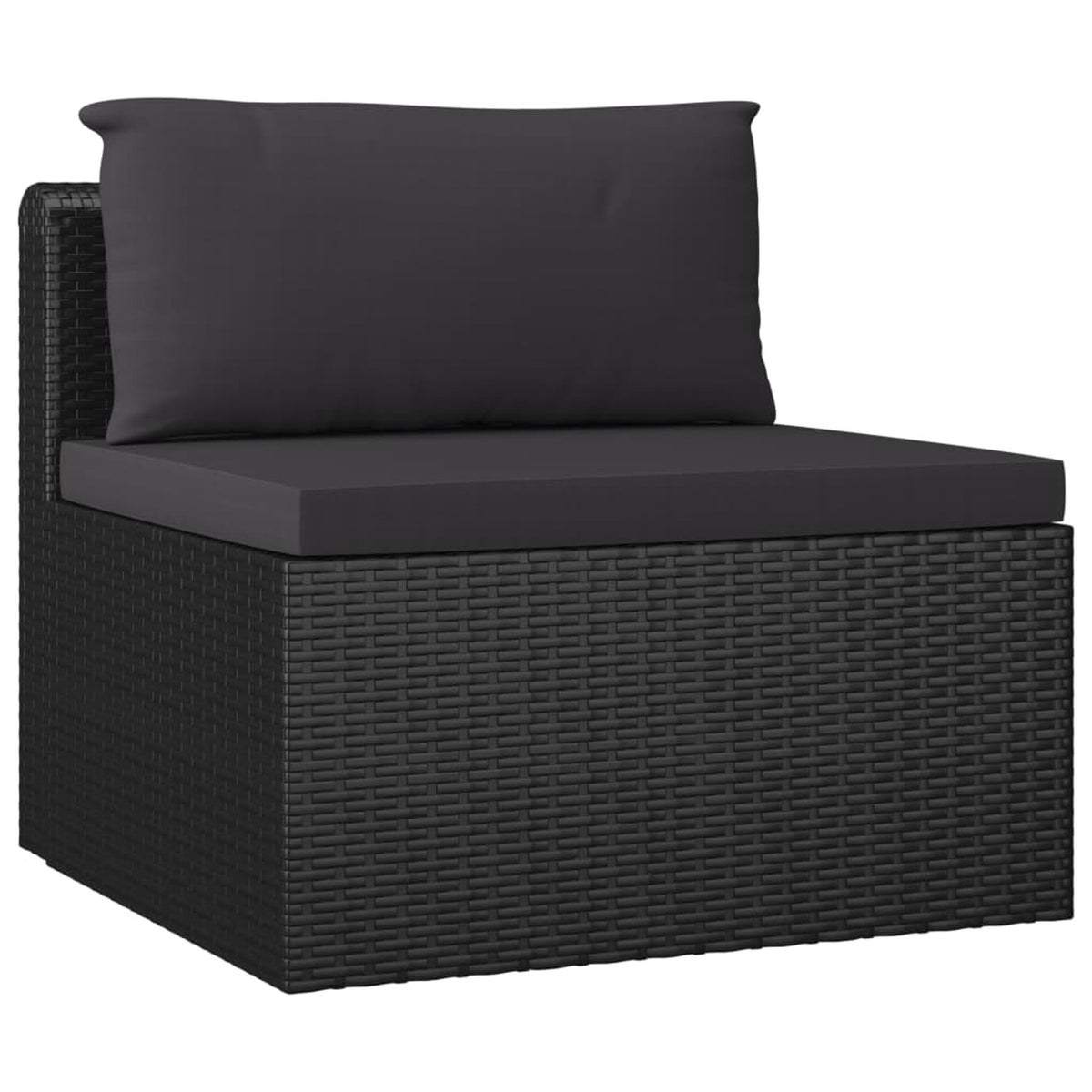 4 Piece Poly Rattan Patio Sofa Set with Cushions Black Z104