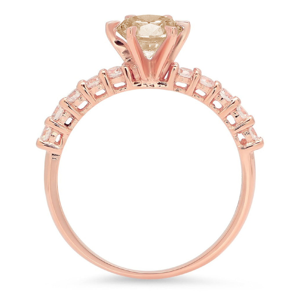 18k Rose Gold Simulated Diamond Engagement Ring L24701