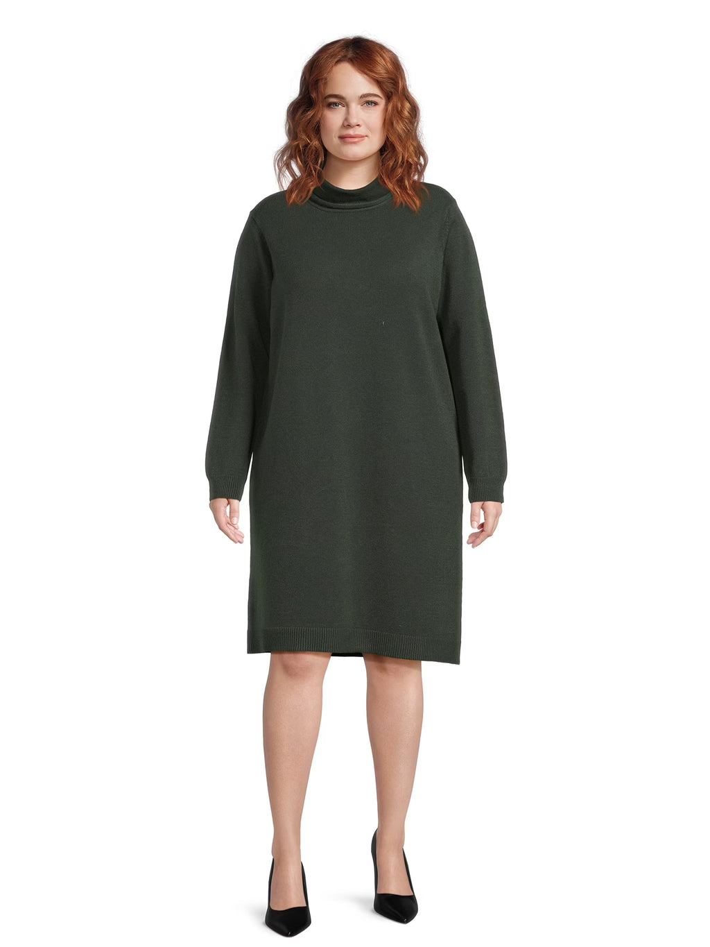 Plus Size Turtleneck Sweater Dress R19415