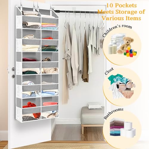 Light Grey 5-Tier Over The Door Hanging Storage Organizer I1457