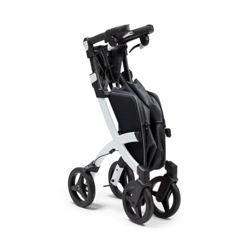 Upright Rollator Walker with seat, Lightweight Folding Walker with Large Shopping Bag S5343