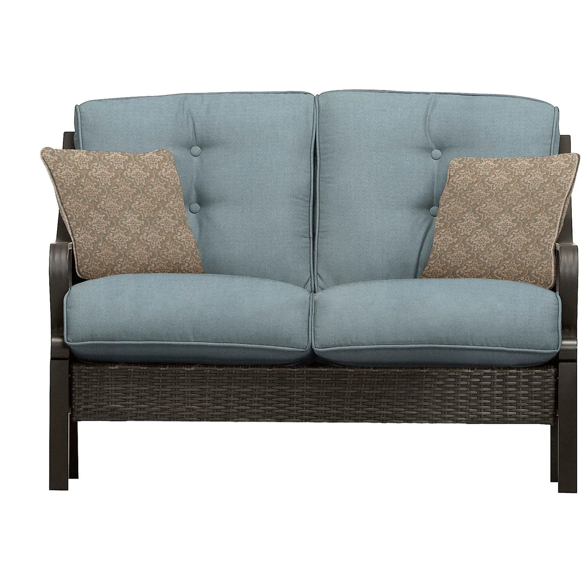Ocean Blue Wicker and Steel Outdoor Conversation Set K585972