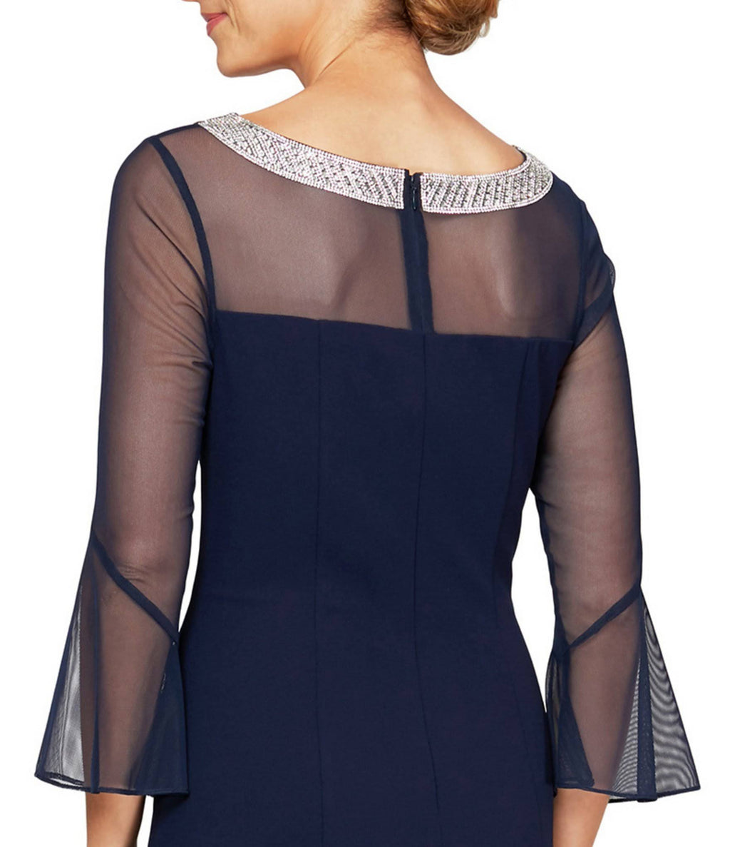 Petite Size Stretch Crepe Long Gown R613