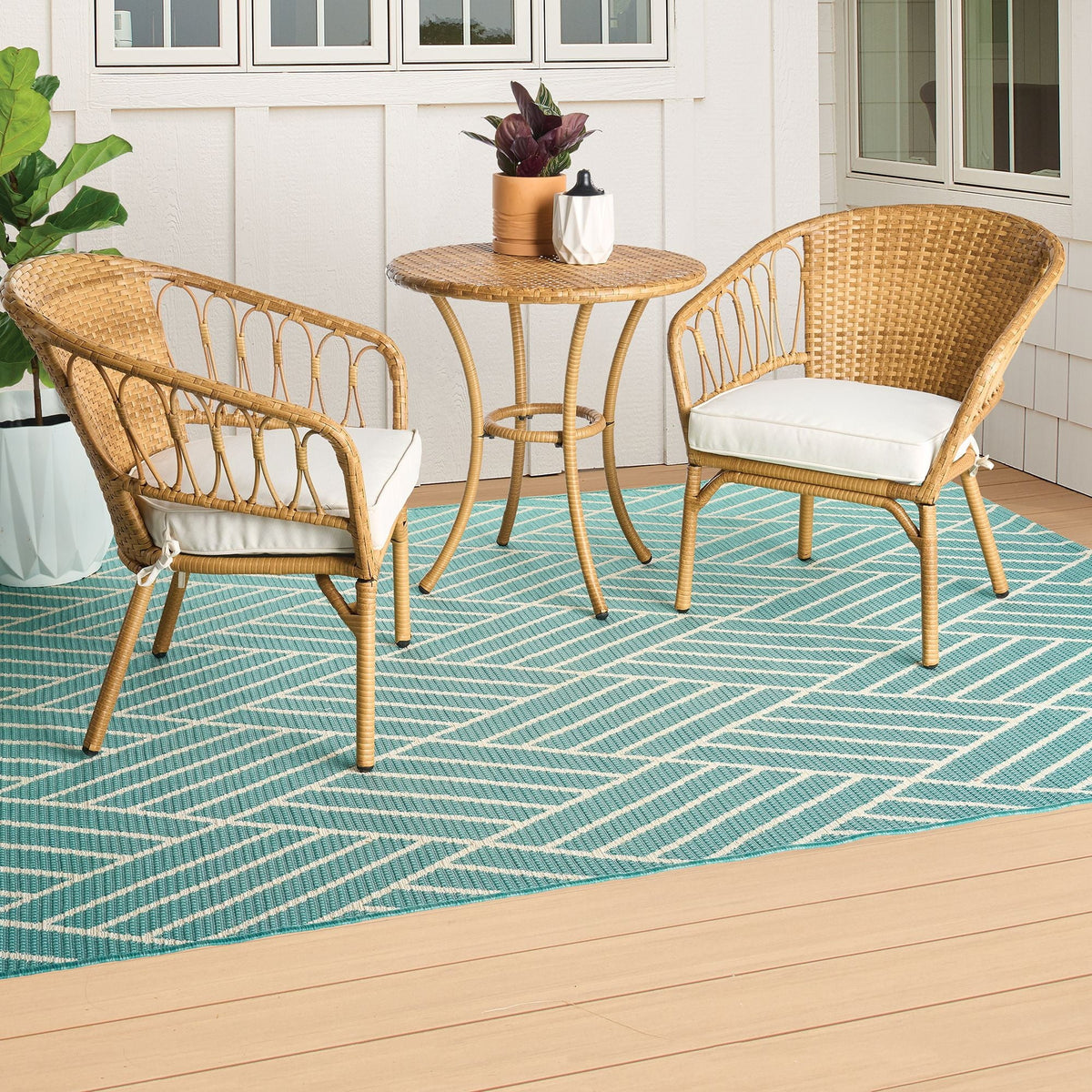 3-Piece Beige Outdoor Wicker Bistro Set P8823