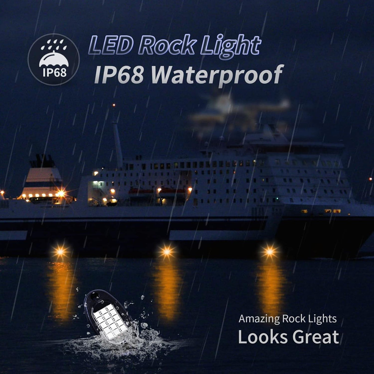 RGB LED Rock Lights 10 Pods W9689