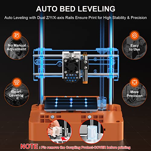 Mini 3D Printer, FDM 3D Printer, Fully Assembled Auto Leveling, Resume Printing, Removable Flexible Magnetic Build Plate U76767
