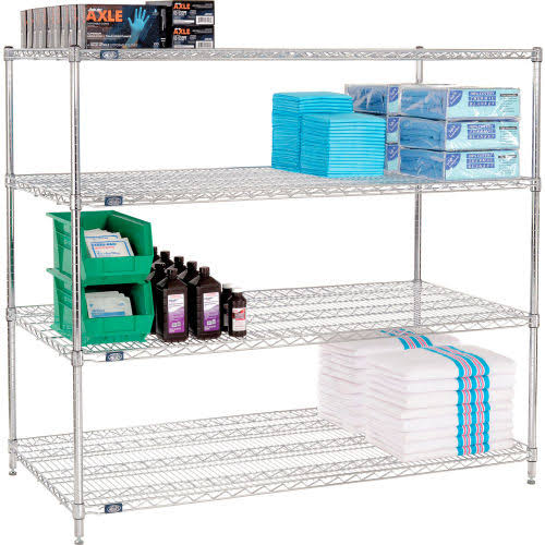 Chrome Wire Shelving Starter 60x22W x 30x22D x 63x22H E32216