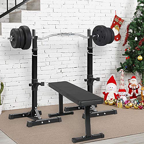 Pair of Adjustable Solid Steel Squat Rack Stands E66376