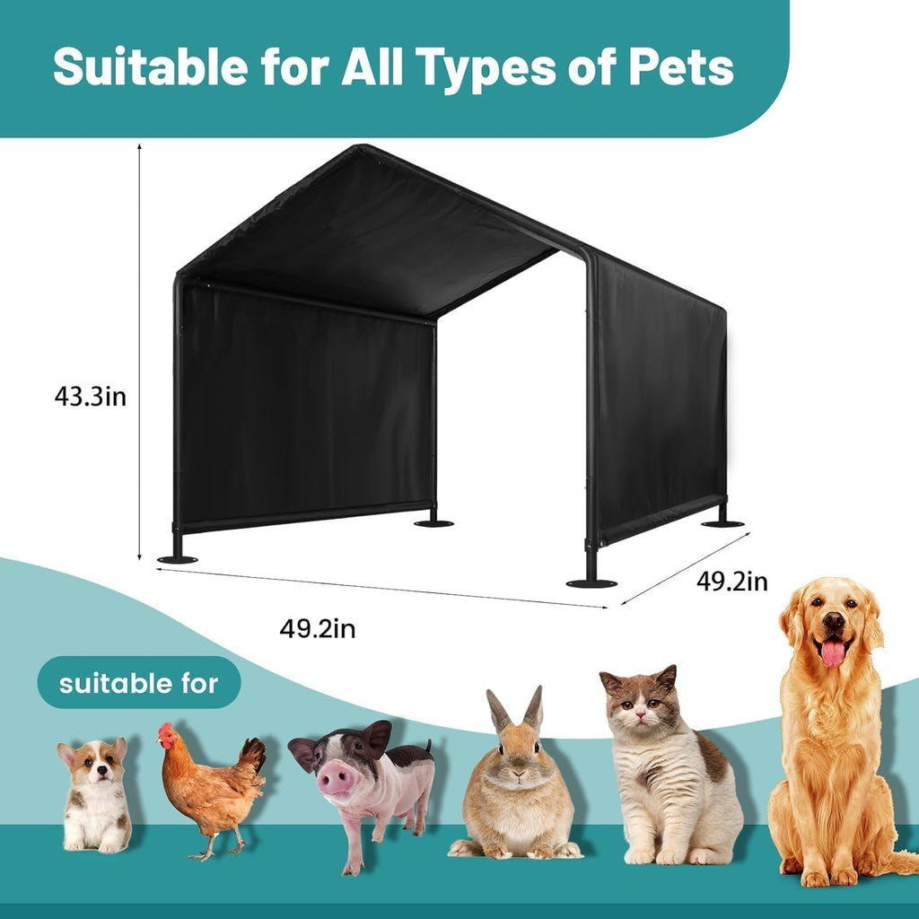 Black Waterproof Dog House (49" L x 49" W x 43" H) P600