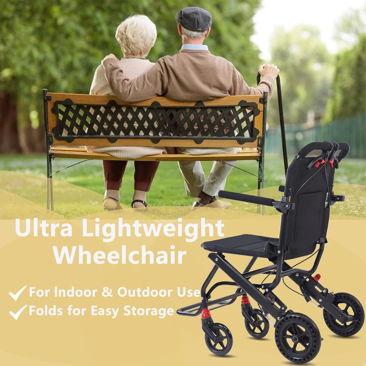 Ultra-Light Portable Folding Wheelchair with Handbrake C69753