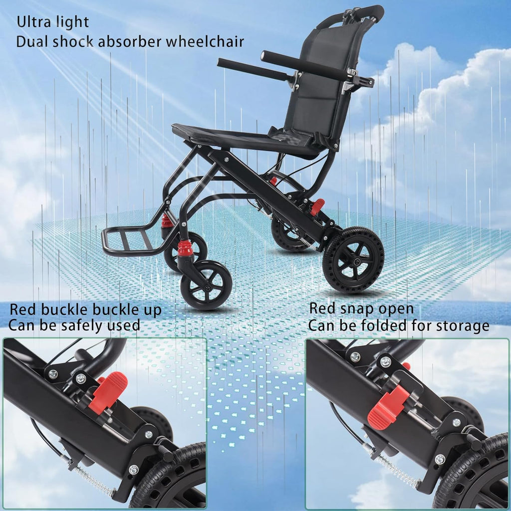 Ultra-Light Portable Folding Wheelchair with Handbrake C69753