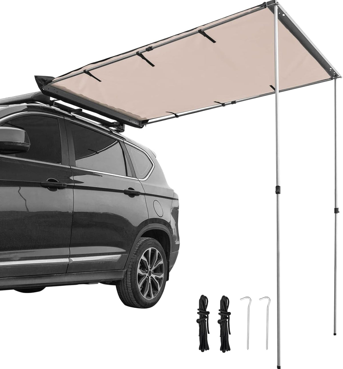 6.6'x8.2' Waterproof UV50+ Retractable Car Side Awning with Carry Bag R9260