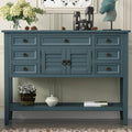 45 Console Table with 7 Drawers Cabinet and Bottom Shelf Sideboard I99257