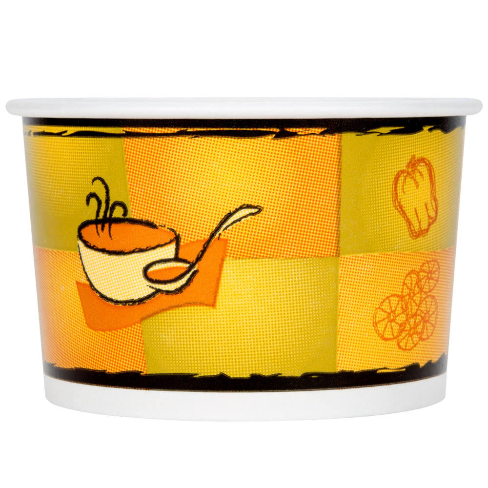 Paper Food Container with Plastic Lid 8-10oz O348878