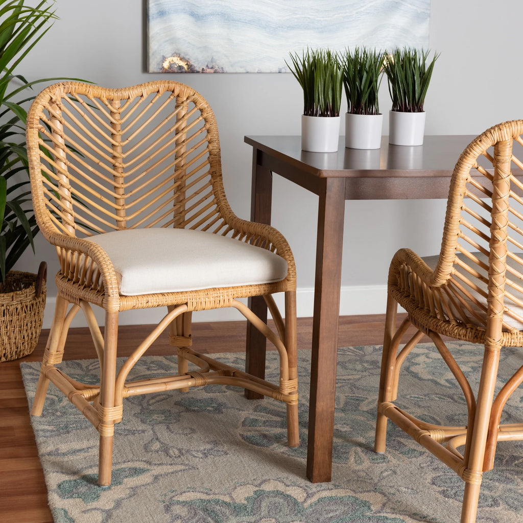 Natural Brown Rattan Dining Chair Q815725