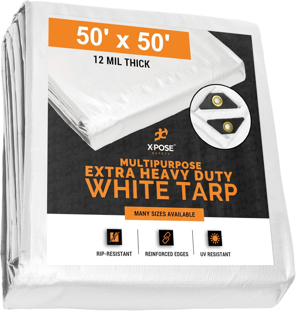 White 12 Mil Polyethylene Tarp 40' X 60' T3337