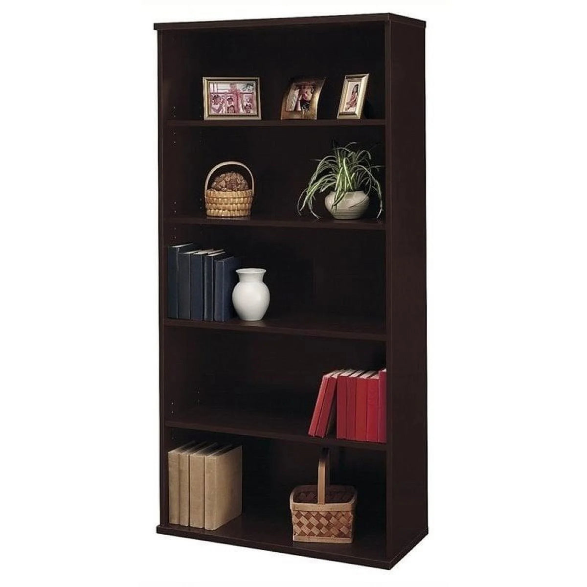 5 Shelf Bookcase in Mocha Cherry K711124
