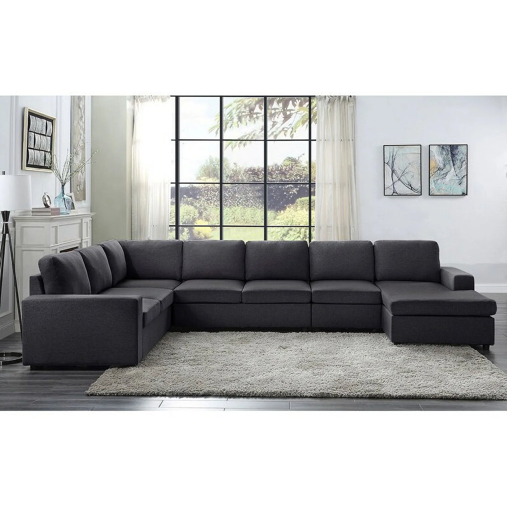 Light Gray Modular Sectional Sofa with Reversible Chaise L6594