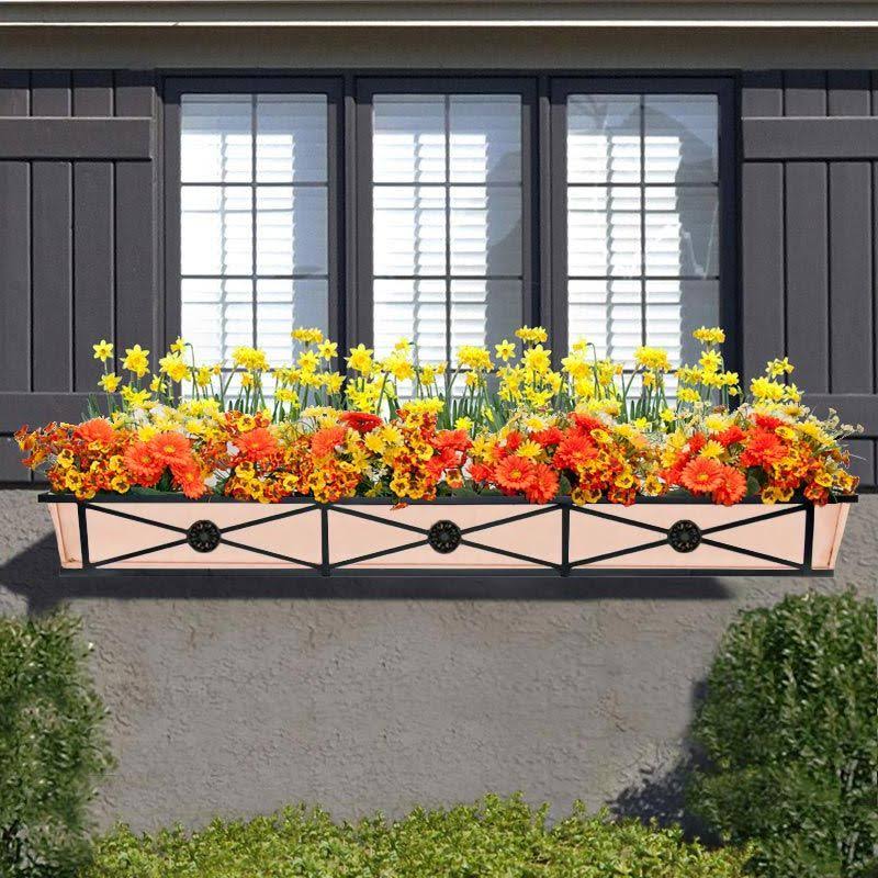 60x22 Medallion Decora Window Boxes with Copper Liner A906