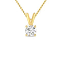 10K Yellow Gold Diamond Solitaire Pendant Necklace J16626