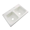 Almond Brown Acrylic Double Bowl Kitchen Sink T8528
