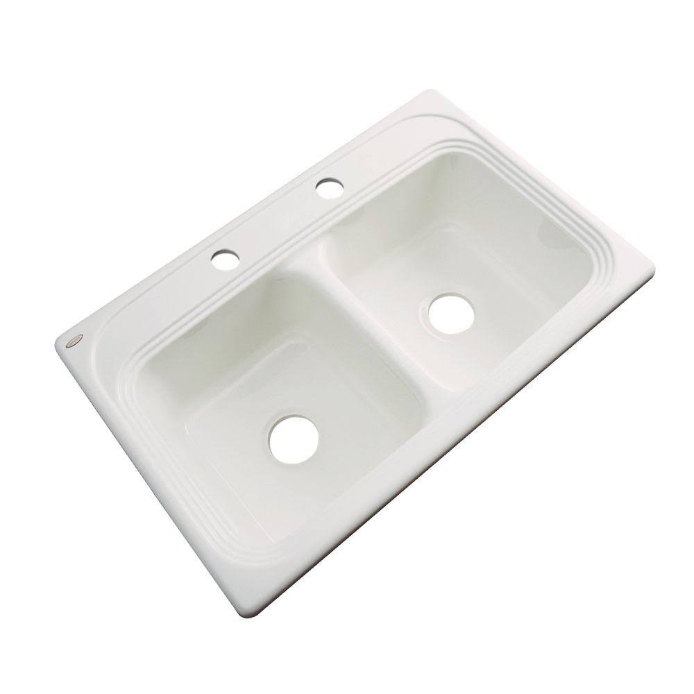 Almond Brown Acrylic Double Bowl Kitchen Sink T8528