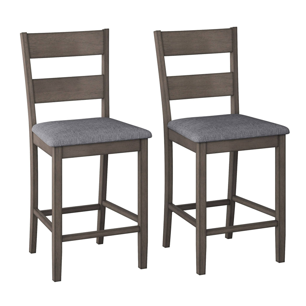 Washed Gray Counter Height Dining Chair Set of 2 Y30494