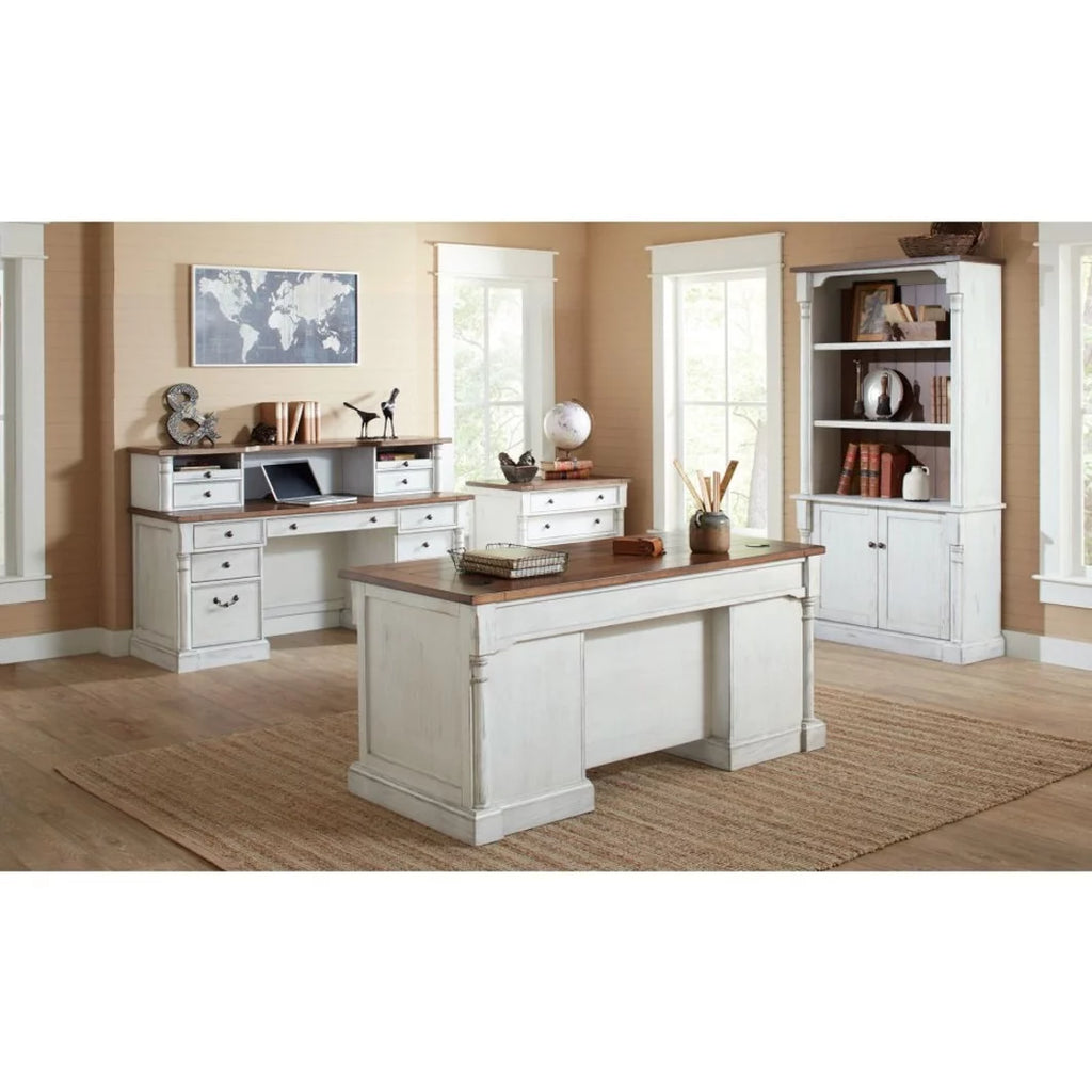 White 3 Drawer Rustic Wood File Cabinet M2890