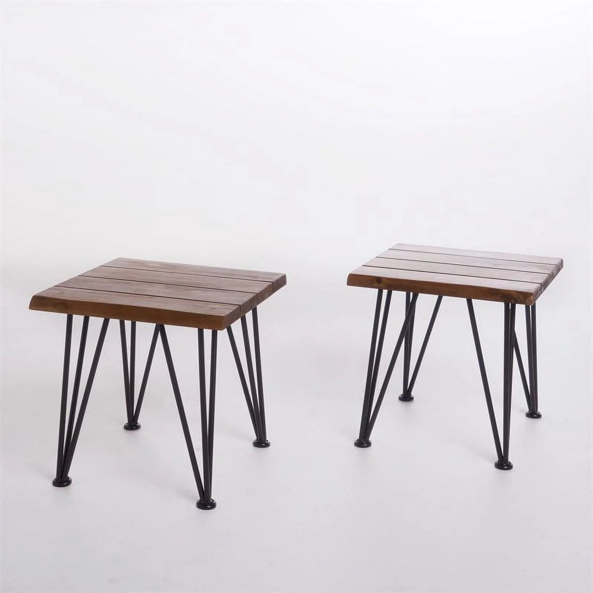 Acacia Wood Outdoor Side Tables Set of 2 A9956
