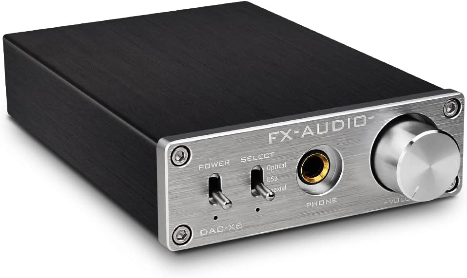 DAC-X6 Mini HiFi 2.0 Digital Audio Decoder DAC Input USB/Coaxial/Optical Output RCA/Headphone Amp 24Bit/96KHz DC12V Black Pack of 2 L87507